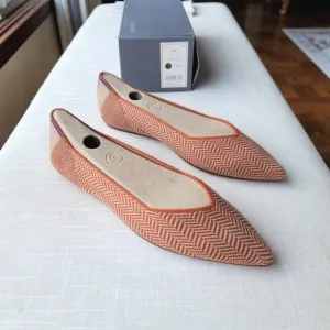 New! Rothy's sz 9.5 Camel Merino Herringbones Points Flats Shoes NIB