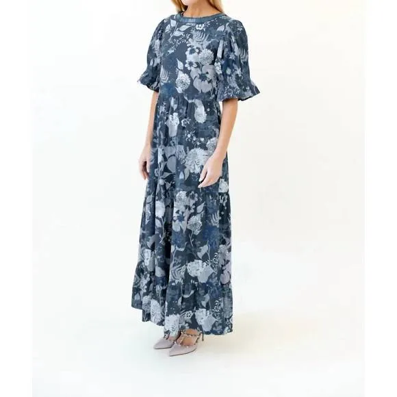 NEW SHERIDAN FRENCH michola dress in wedgewood flourish