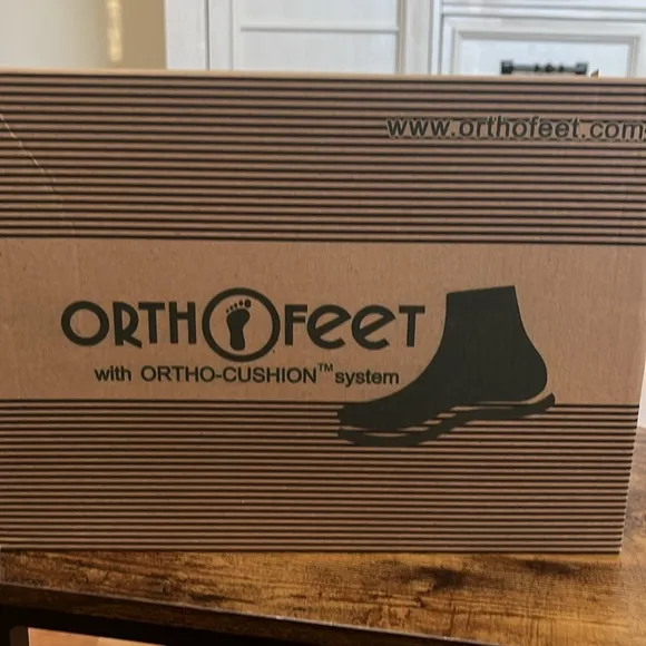 New Size 10.5 Wide Hook &amp; Loop Brown Leather Lincoln Center Orthofeet Shoes