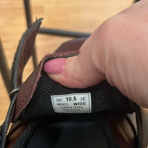 New Size 10.5 Wide Hook &amp; Loop Brown Leather Lincoln Center Orthofeet Shoes