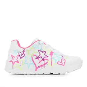 NEW SKECHERS girl's kids uno lite sneakers in my drip neon