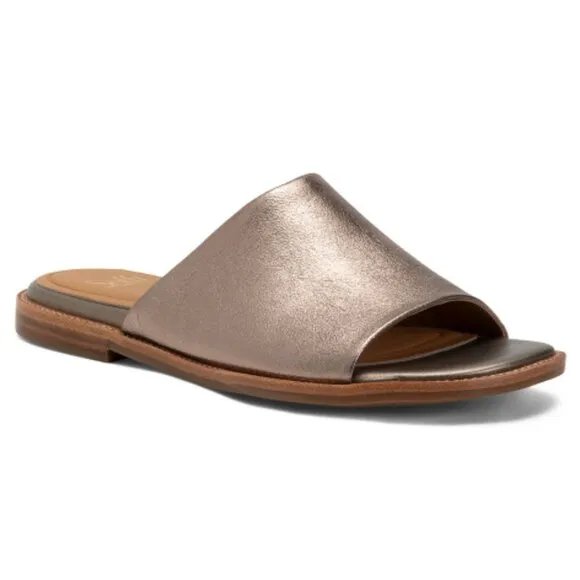 NEW SOFFT Leather Noble Comfort Slide Sandals bronze 254 3M7