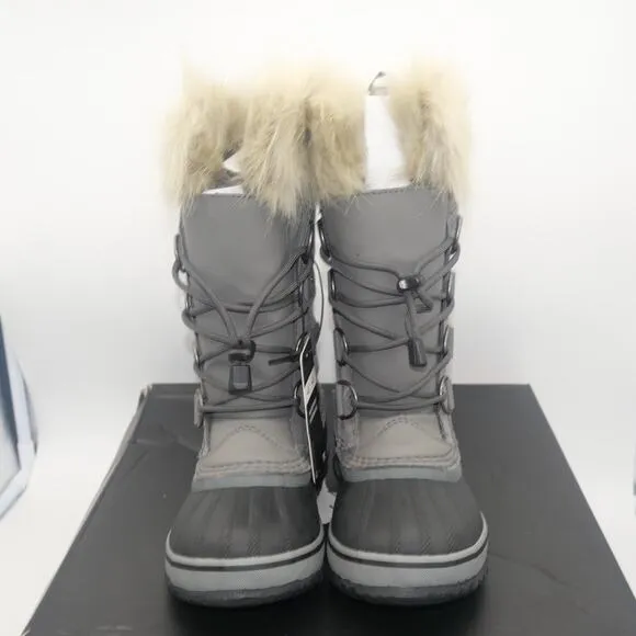 NEW Sorel Joan of Artic Snow Winter WP Boots Leather Gray Youth Girl's 7