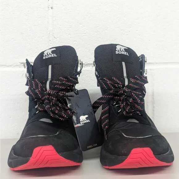 New Sorel kinetic Rngd black red waterproof snow caribou boot conquest  Sz 5