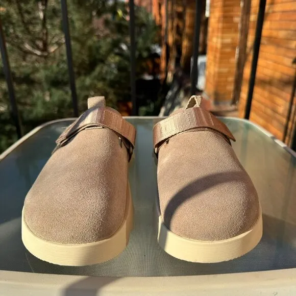 New Sorel Viibe Women's Clog Shoes Slip On Suede Taupe Honey White