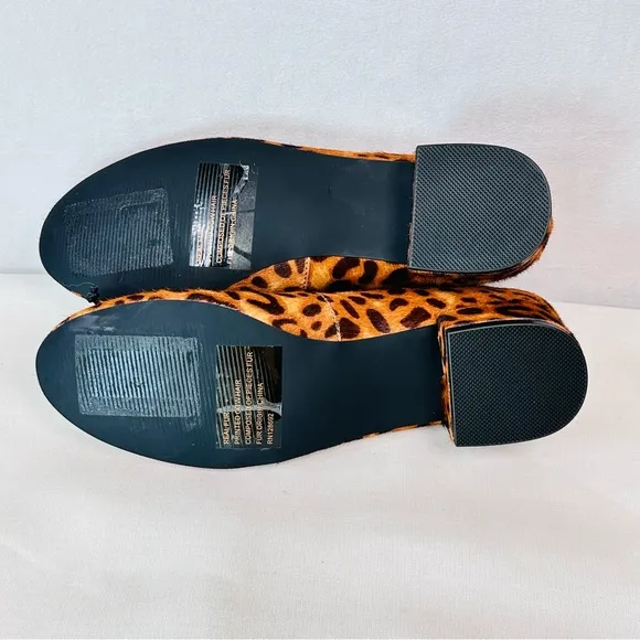 NEW Steve Madden Cherish Cow Hair Calf Round Toe Ballet Flat, Leopard Print,Sz 8