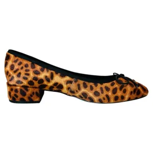 NEW Steve Madden Cherish Cow Hair Calf Round Toe Ballet Flat, Leopard Print,Sz 8