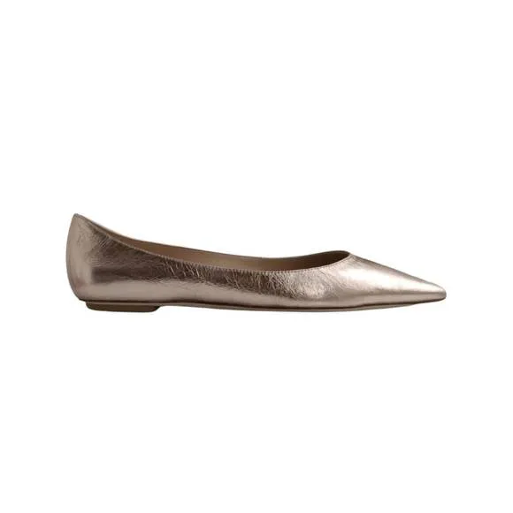 NEW STUART WEITZMAN women's emilia metallic sandals in gold