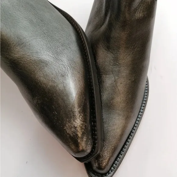 New TOSCA BLU Leather Burnished Metallic Ankle Boots US 7