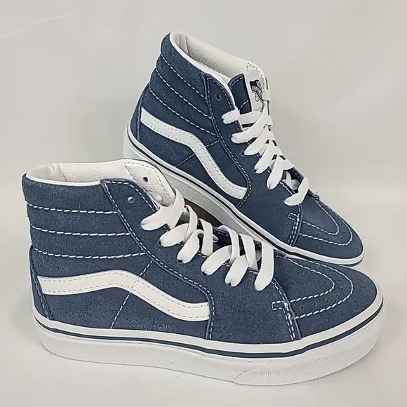 NEW VANS Kids SK8-Hi Suede Vintage Indigo Blue Skate Shoes Sz 11.5 NIB