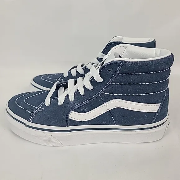 NEW VANS Kids SK8-Hi Suede Vintage Indigo Blue Skate Shoes Sz 11.5 NIB