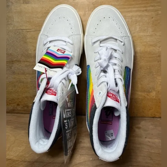 NEW Vans Sk8 Hi Pride SUEDE Rainbow Mens Size 12 Shoes Sneakers Multicolor