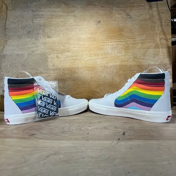 NEW Vans Sk8 Hi Pride SUEDE Rainbow Mens Size 12 Shoes Sneakers Multicolor