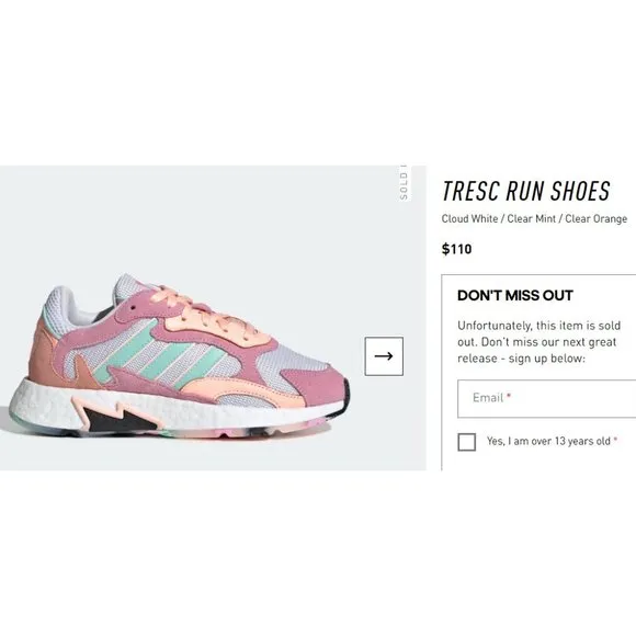 NEW W8 | Y6.5 Adidas Tresc Running Shoes (EF7640)