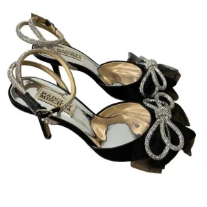 New Without Box Badgeley Mischka Black Satin Heels Sz 5.5