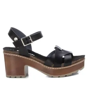NEW XTI women's casual heeled platform sandals in black