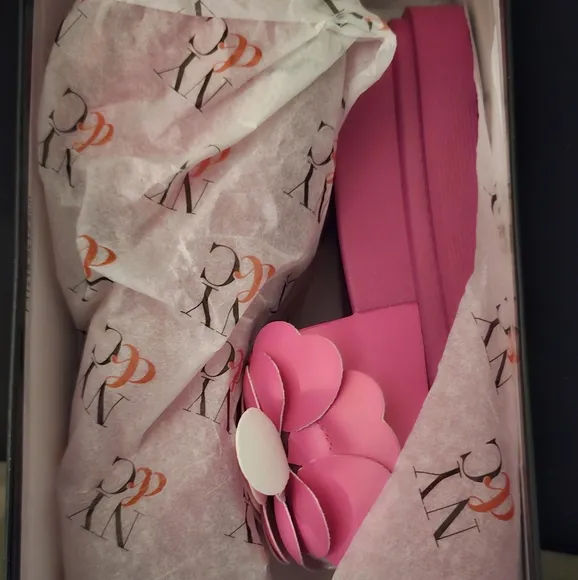 New York &amp; Company Women's Pink Slide Sandals