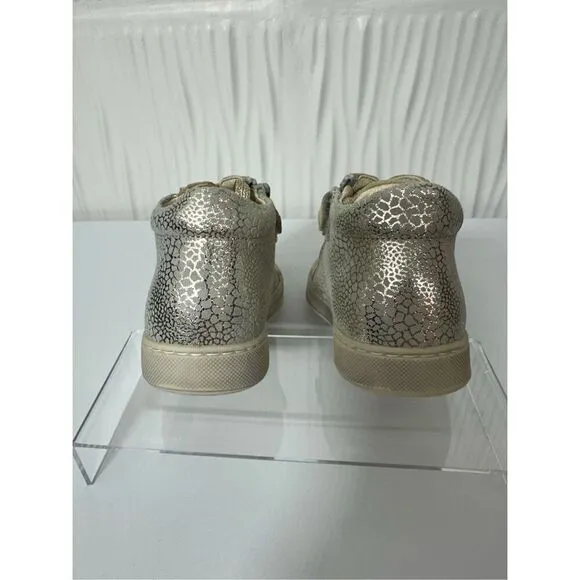 NEW NATURINO GIRL'S DORD ZIP SUEDE FASHION SHOES, PLATINUM