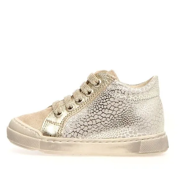 NEW NATURINO GIRL'S DORD ZIP SUEDE FASHION SHOES, PLATINUM