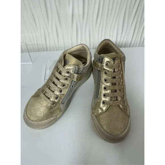 NEW NATURINO GIRL'S DORD ZIP SUEDE FASHION SHOES, PLATINUM