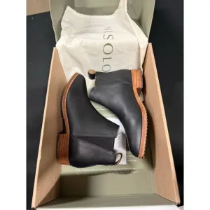 New Nisolo Black Leather Eva Everyday Chelsea Ankle Boots 5