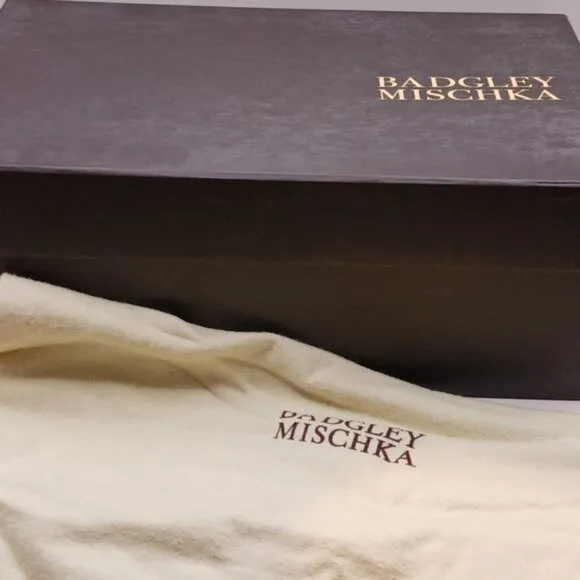 NIB, Badgley Mischka Marla Blue Satin Beaded Embellished‎ Heels, Size 8.5