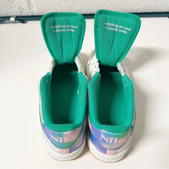 NIKE AIR FORCE 1 LV8 3 Big Kids’ Shoes Sz 3.5 Y Girls White/Green/Pink EUC