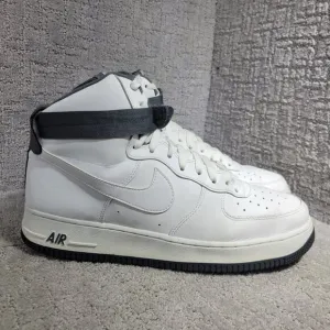 Nike Air Force 1 Mens Size 13 White Charcoal Leather Basketball Shoes CD0910-100