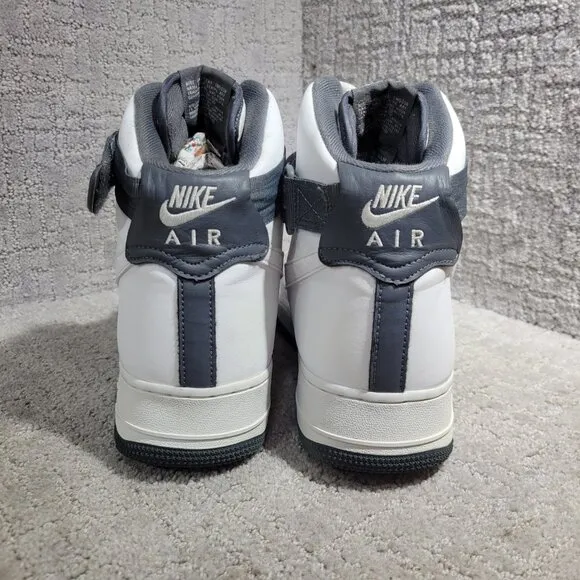 Nike Air Force 1 Mens Size 13 White Charcoal Leather Basketball Shoes CD0910-100