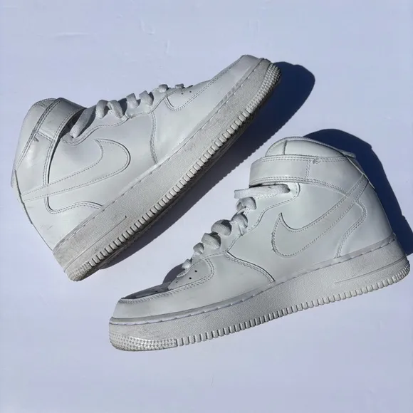 Nike Air Force 1 Mid '07 Shoes Triple White CW2289-111 Men's Size 10