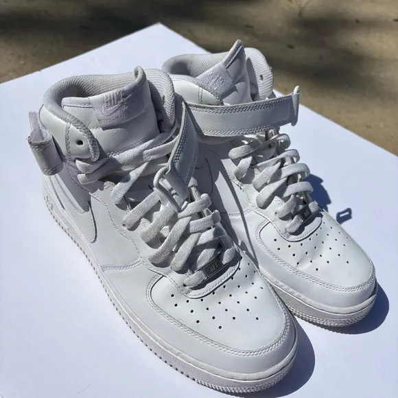 Nike Air Force 1 Mid '07 Shoes Triple White CW2289-111 Men's Size 10