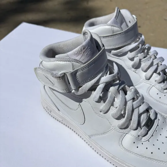 Nike Air Force 1 Mid '07 Shoes Triple White CW2289-111 Men's Size 10