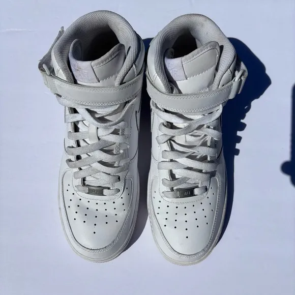 Nike Air Force 1 Mid '07 Shoes Triple White CW2289-111 Men's Size 10