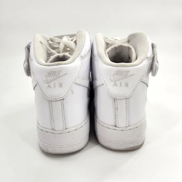 Nike Air Force 1 Mid White Shoes Men Size 13 Leather Trainer 315123-111