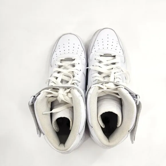 Nike Air Force 1 Mid White Shoes Men Size 13 Leather Trainer 315123-111