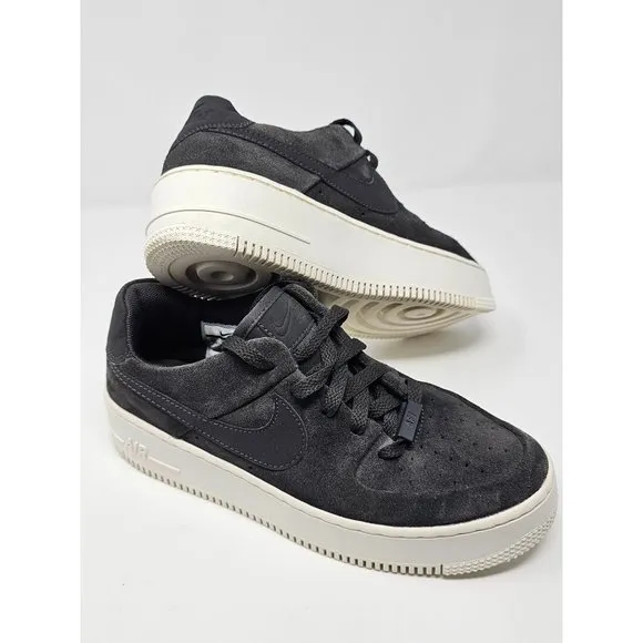 Nike Air Force 1 Sage‎ Low Platform Women's Shoes Gray Suede AR5339-001 Size 9