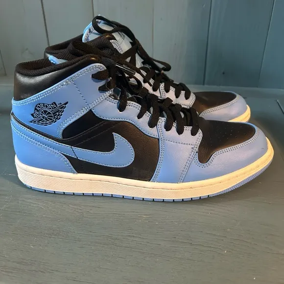 Nike Air Jordan 1 Mid University Blue Black Men's Retro Sneakers DQ8426-401 Sz10