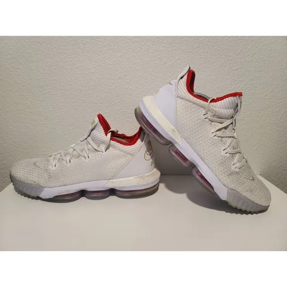 Nike Air LeBron 16 XVI Low Draft Day Shoes Mens Sz 10.5 Red/ White C12668-100