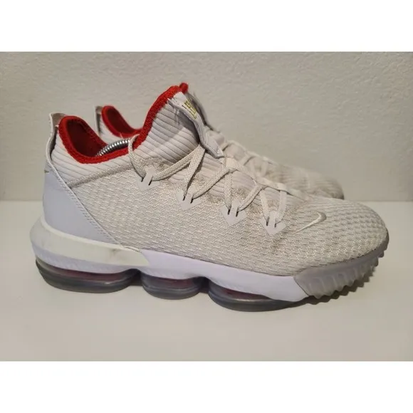Nike Air LeBron 16 XVI Low Draft Day Shoes Mens Sz 10.5 Red/ White C12668-100
