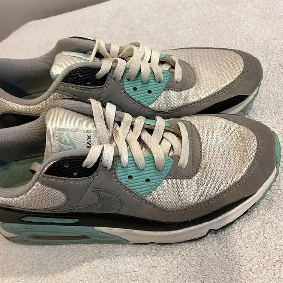 Nike Air Max 90 Turquoise White Gray Shoes Sneakers CD0881-100 US 8 EU 41 Shoes