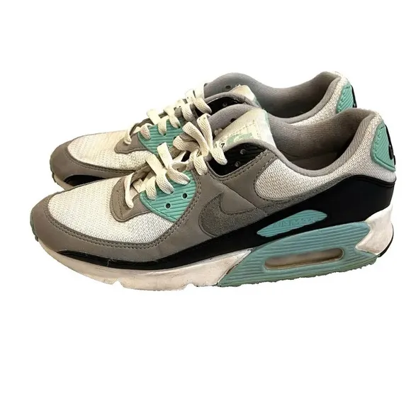 Nike Air Max 90 Turquoise White Gray Shoes Sneakers CD0881-100 US 8 EU 41 Shoes