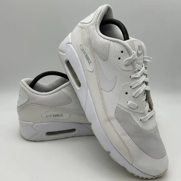 Nike Air Max 90 Ultra‎ Moire Shoes Mens Sz 13 White Athletic Sneakers 875695-101