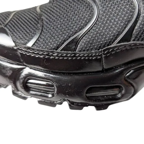 Nike Air Max Plus 'Triple Black&quot; Running Shoes Size 7Y/W8.5