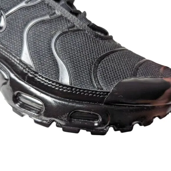 Nike Air Max Plus 'Triple Black&quot; Running Shoes Size 7Y/W8.5