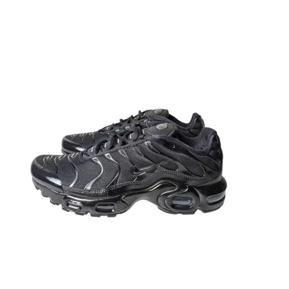 Nike Air Max Plus 'Triple Black&quot; Running Shoes Size 7Y/W8.5