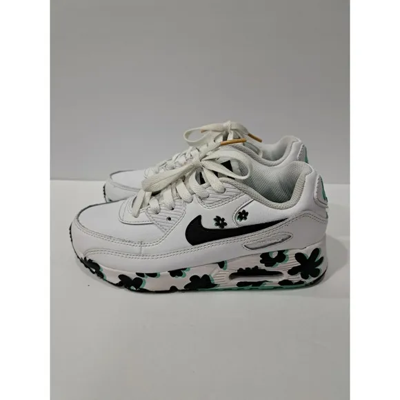 Nike Air Max Size 3Y FJ3166-100 Pre Owned Great Condition White With Flower