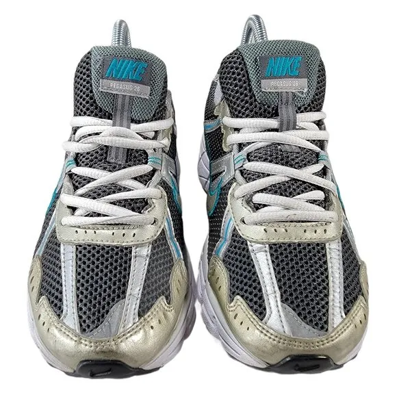 Nike Air Pegasus 26 Bowerman Womens 7 Shoes Metallic Silver Blue 365745-003