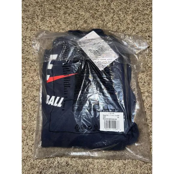 Nike Big Kids (Boy’s) Club Football Fleece Pullover Navy Hoodie