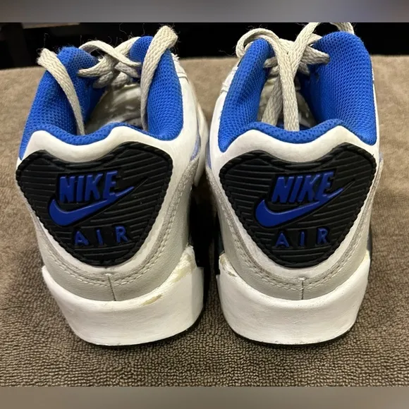Nike big kids White and Blue Sneakers