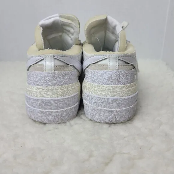 Nike Blazer × Sacai Men's Sneaker Size 10 Low Top Patent Leather DM6443-100 Shoe